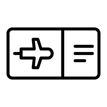 Boarding Pass  Vector Line Icon Design