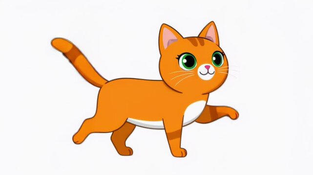 Playful orange cat illustration featuring a curious, friendly young feline in cartoon style.