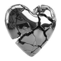 Heart crack metallic 