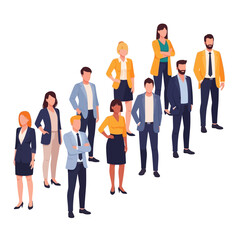 Fototapeta premium Diverse group of professionals standing together in a modern office setting