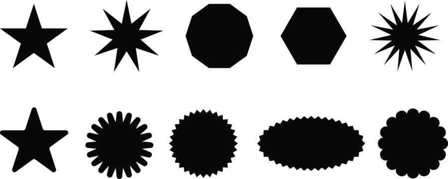 Sunburst stars vector icon on isolated transparent background. star shape price badges, sticker for grapic elements 