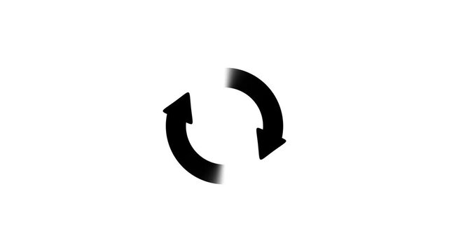 Circle arrow refresh icon rotation animation Motion graphic design on green screen.4k video .white color background . Animation of refresh symbol or loop symbol.