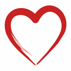 Hand Drawn Red Heart Outline Vector Illustration &ndash; Artistic Love Symbol Sketch for Valentine&rsquo;s Day, Wedding Card, Romantic Branding and Social Media Design