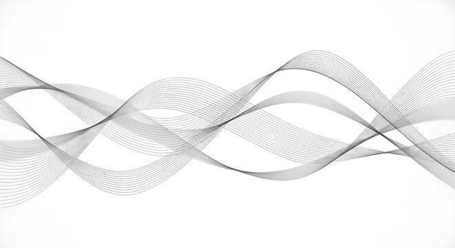 L&iacute;neas de onda grises abstractas sobre fondo transparente.
 Tecnolog&iacute;a, ciencia de datos, patr&oacute;n de borde geom&eacute;trico.
 Aislado sobre fondo blanco.
 Ilustraci&oacute;n vectorial.