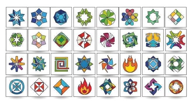 Mega colecci&oacute;n de logotipos abstractos.
 Logotipos abstractos geom&eacute;tricos