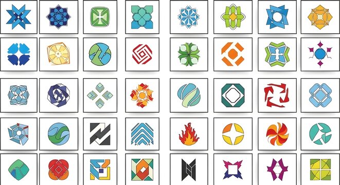 Mega colecci&oacute;n de logotipos abstractos.
 Logotipos abstractos geom&eacute;tricos