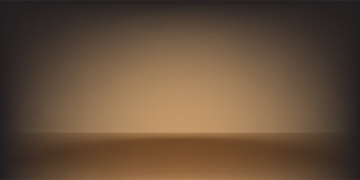 Dark gold gradient background studio with two lights shiny abstract pattern, modern and luxury empty room interior for premium product display lighting.