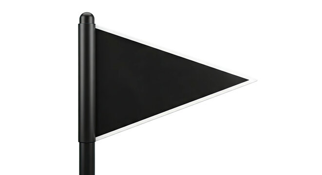 Black triangular flag on a pole