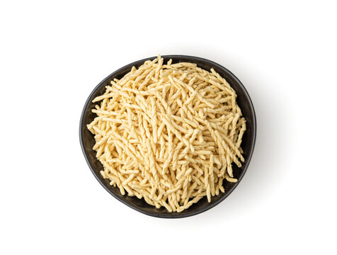 Raw Trofie Pasta, Dry Italian Macaroni, Traditional Genoa Food, Raw Noodle, Modern Ligurian Cuisine