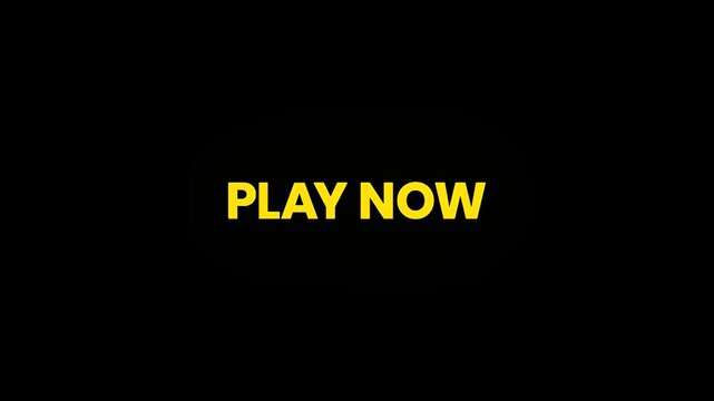 Play Now Cinematic Text Morphing Animation 4K Gaming Call To Action Video for Entertainment Apps and Online Games