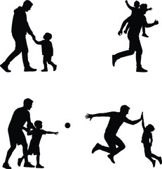 Silhouette of a father and son playing together © Shaiful