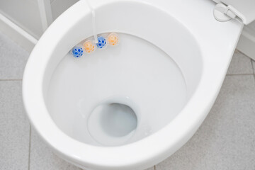 Blue toilet bowl cleaner tablets