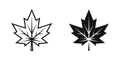 Obraz premium Maple Leaf Icon Vector Set Symbol Design Commercial