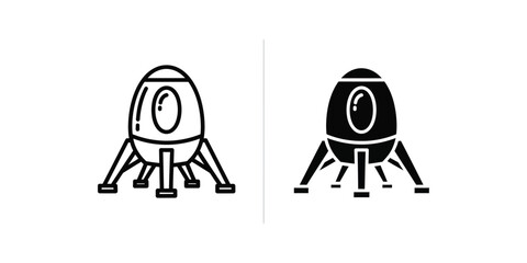 Spacecraft Landing Module Vector Commercial Illustration © vdomarket