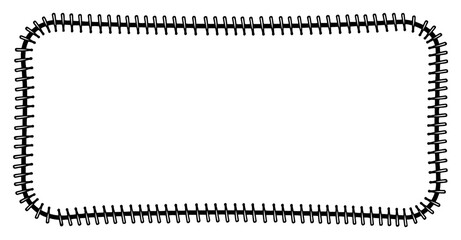 Obraz premium Rectangular frame border with decorative stitches resembling sports ball seams