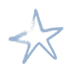 Blue graffiti style star symbol with rough spray texture and hand drawn effect. Minimal vector isolated on light background for branding, badges, stickers, posters and modern graphic design. © Design Couple