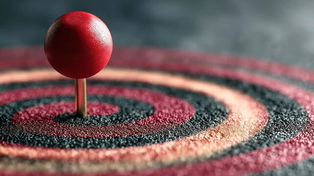 Goal Pin Embedded in Target Representing Decisive Business Achievement.