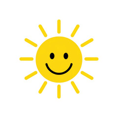 Fototapeta premium A cheerful smiling sun radiating warmth and positivity with bright rays.