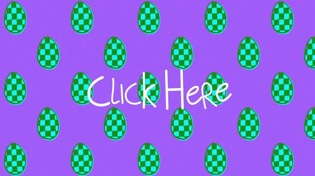 On load Click Here graphic wobbling, arrows nudging, green checked ovals shifting to draw attention