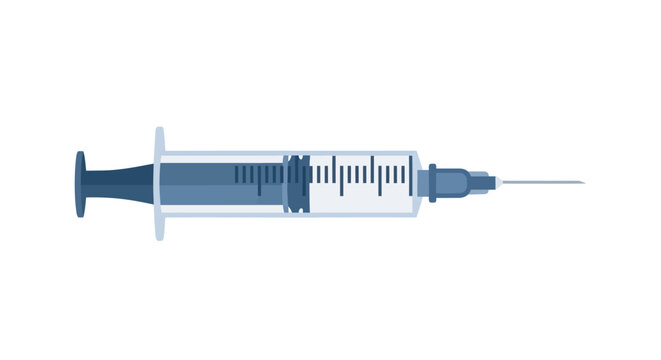 Syringe with needle closeup.