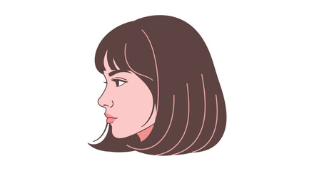 Woman Face Profile Illustration.