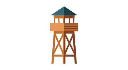 Naklejka premium Wooden Watch Tower Structure.