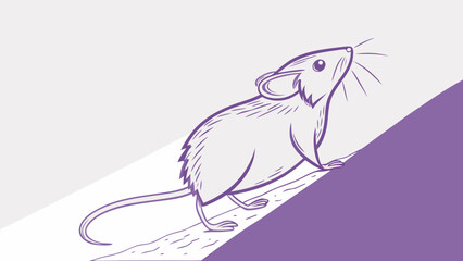 Fototapeta premium Curious Mouse Climbing Upward.