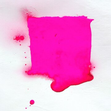 Neon pink highlighter ink bleeding, bright vibrant color soaking into rough paper, pop texture