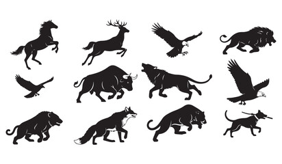 Naklejka premium set of horse silhouettes