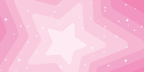Beautiful background pink stars with sparkles. Vector illustration