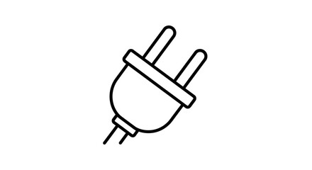 Obraz premium A simple line drawing of an electrical plug on a white background with clean lines and minimal details.