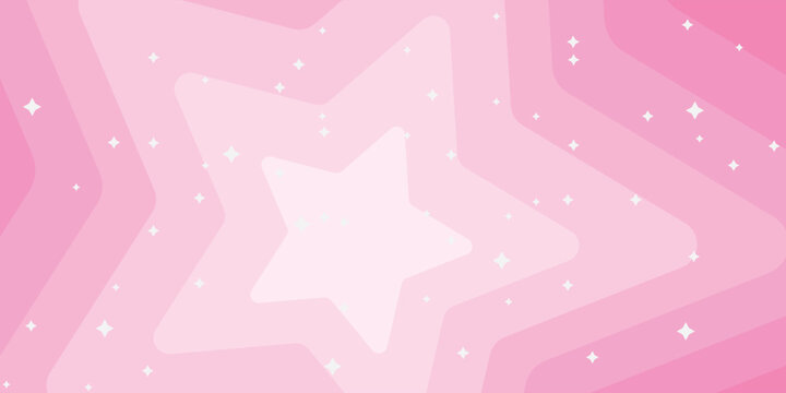 Beautiful background pink stars with sparkles. Vector illustration