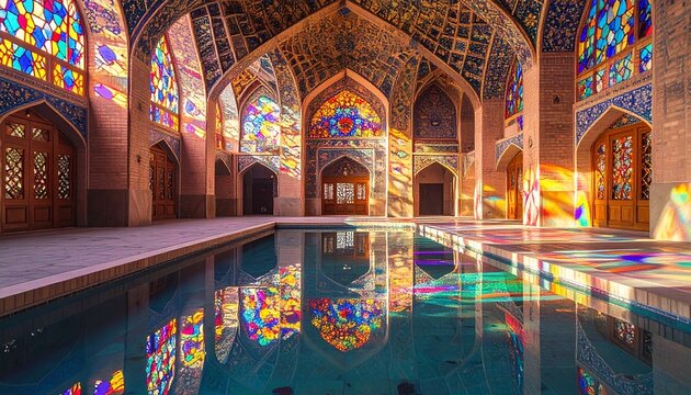 Historic Nasir al-Mulk Mosque Shiraz at Morning Light