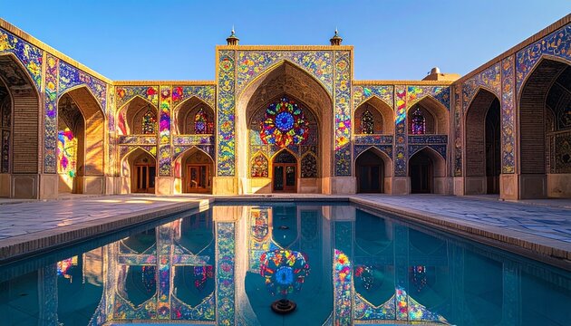 Historic Nasir al-Mulk Mosque Shiraz at Morning Light