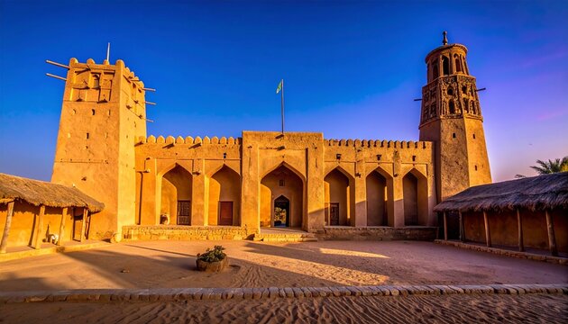 Historic Djenne Great Mosque Mali at Dusk