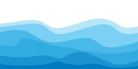 Abstract Blue Sea Wave Background with Fluid Water Swirl Motion