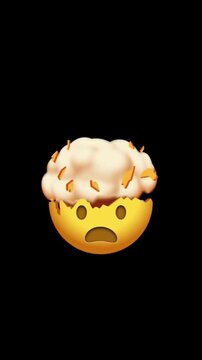 Exploding emoji head reaction footage