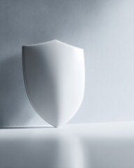 Minimalist 3D shield icon, business security and insurance concept