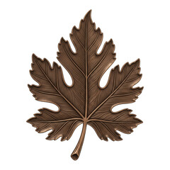 Obraz premium A detailed illustration of a single maple leaf with intricate vein patterns and autumnal tones