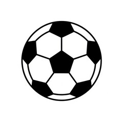 Fototapeta premium Soccer ball silhouette flat vector illustration isolated on white background. Clean sports icon perfect for football branding, tournaments, team logos, and commercial design use.