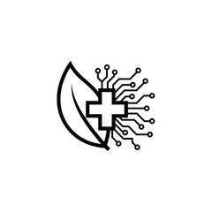 Obraz premium Modern medical symbol combining health and technology in a sleek design