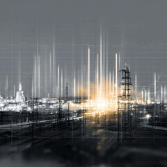 Autonomous adaptive decision load shedding technology concept with complexity analytics and relief background