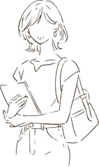 タブレットを持つ女性