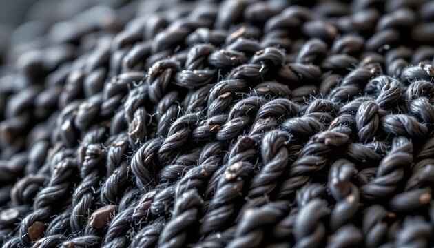 A close up of a textured material with a dark brown hue. It appears to be a natural fiber or fabric that might be used for its strength and texture