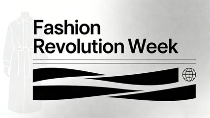 Fototapeta premium The silhouette and geometric stripes of the windbreaker represent the sustainable change concept and promotional scene of Fashion Revolution Week. 