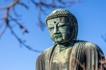 Great Buddha of Kamakura, Japan. The bronzed Great Buddha of Kamakura or Kamakura Daibutsu