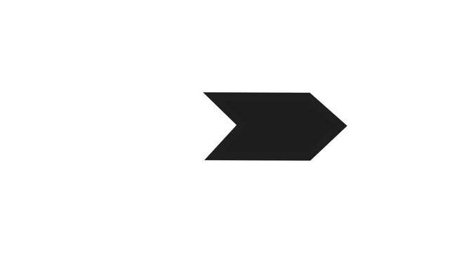simple straight animated moving arrow pointing to the right on white  background. Right-Pointing Arrow 4k animated.