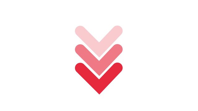 simple straight animated moving arrow pointing to the right on white background. Right-Pointing Arrow 4k animated.