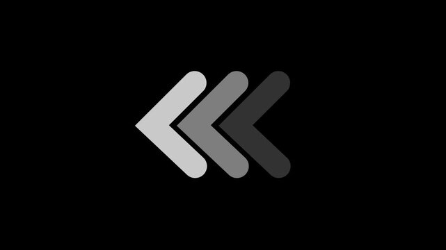 simple straight animated moving arrow pointing to the right on black background. Right-Pointing Arrow 4k animated.
