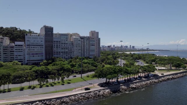 Flyover of Flamengo Park, in Rio de Janeiro, Brazil